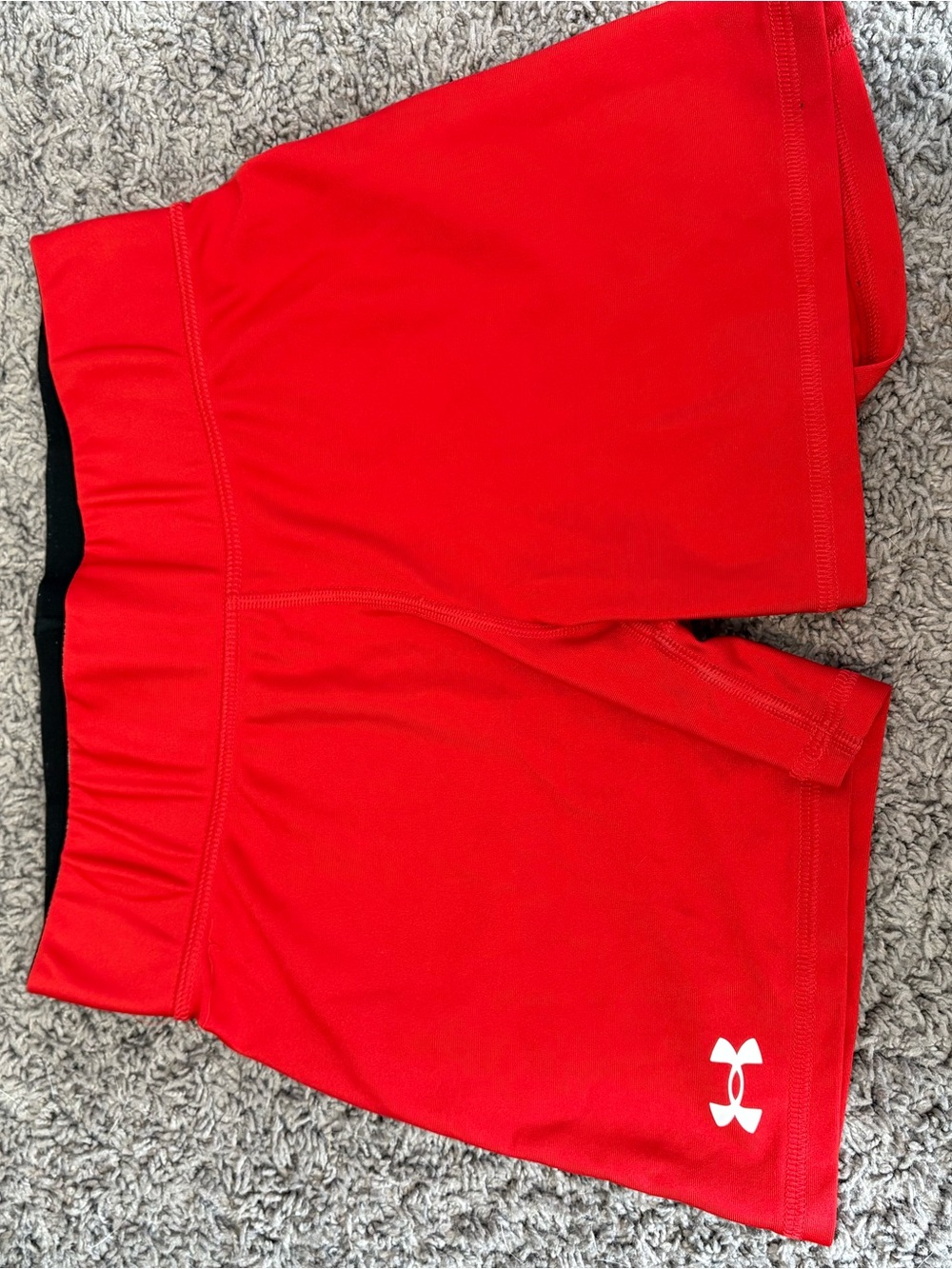 Under Armour Women's Bright Red Athletic Shorts with Logo